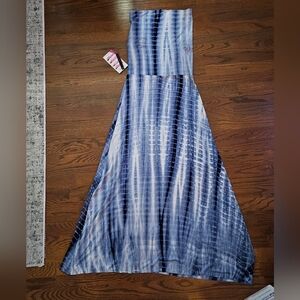 NWT Blue Tie-Dye Bandeau Maxi Dress
